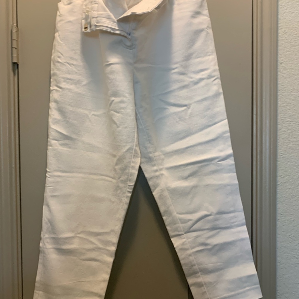 White Straight-Leg Pants